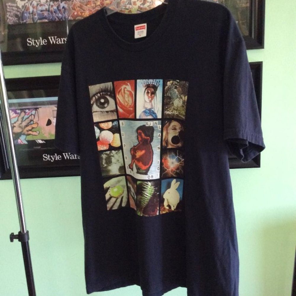 Supreme 7 Deadly Sins T-Shirt Navy X-Large